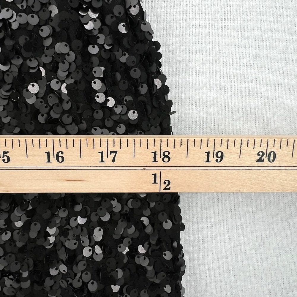 CIEBON Signy Sequin Asymmetrical Gown Womens Small Black Halter Midi Sleeveless - Picture 15 of 16